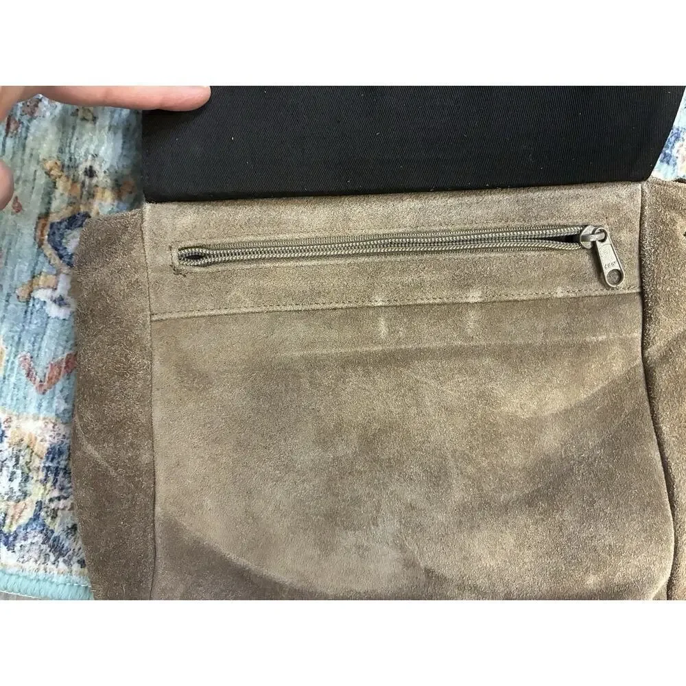 NWT Vintage Kenneth Cole Deadstock Brown Suede Crossbody – Early 2000s Y2K
